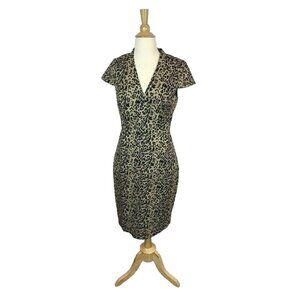 J.Crew Women's $168 V-Neck Sheath Dress Leopard Print NWT Size 4 AK630